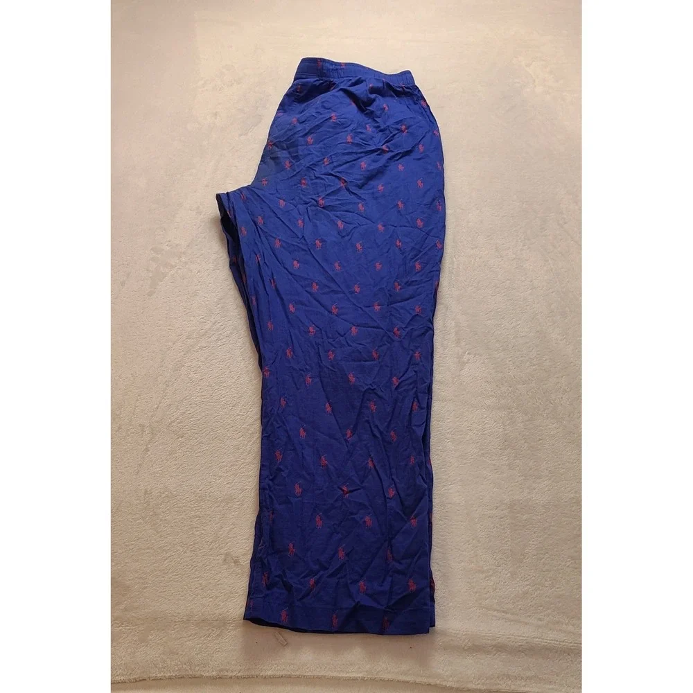 Polo Ralph Lauren Blue Red Pony‎ Logo Pajama Pants Men's XL Sleepwear